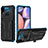 Silikon Hülle Handyhülle und Kunststoff Schutzhülle Hartschalen Tasche mit Ständer YF1 für Samsung Galaxy M01s Blau