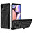 Silikon Hülle Handyhülle und Kunststoff Schutzhülle Hartschalen Tasche mit Ständer YF1 für Samsung Galaxy M01s Schwarz