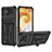 Silikon Hülle Handyhülle und Kunststoff Schutzhülle Hartschalen Tasche mit Ständer YF1 für Samsung Galaxy M04