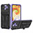 Silikon Hülle Handyhülle und Kunststoff Schutzhülle Hartschalen Tasche mit Ständer YF1 für Samsung Galaxy M04 Violett