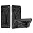 Silikon Hülle Handyhülle und Kunststoff Schutzhülle Hartschalen Tasche mit Ständer YF2 für Samsung Galaxy A04s