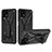 Silikon Hülle Handyhülle und Kunststoff Schutzhülle Hartschalen Tasche mit Ständer YF2 für Samsung Galaxy A22 4G