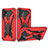 Silikon Hülle Handyhülle und Kunststoff Schutzhülle Hartschalen Tasche mit Ständer YF2 für Samsung Galaxy A32 4G Rot