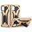 Silikon Hülle Handyhülle und Kunststoff Schutzhülle Hartschalen Tasche mit Ständer YF2 für Samsung Galaxy A71 4G A715 Gold