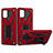 Silikon Hülle Handyhülle und Kunststoff Schutzhülle Hartschalen Tasche mit Ständer YF2 für Samsung Galaxy A71 4G A715 Rot