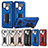 Silikon Hülle Handyhülle und Kunststoff Schutzhülle Hartschalen Tasche mit Ständer YF2 für Samsung Galaxy M21