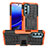 Silikon Hülle Handyhülle und Kunststoff Schutzhülle Hartschalen Tasche mit Ständer Z01 für Motorola Moto G Stylus (2022) 4G Orange