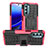 Silikon Hülle Handyhülle und Kunststoff Schutzhülle Hartschalen Tasche mit Ständer Z01 für Motorola Moto G Stylus (2022) 5G Pink