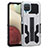 Silikon Hülle Handyhülle und Kunststoff Schutzhülle Hartschalen Tasche mit Ständer ZJ1 für Samsung Galaxy A12 Nacho Weiß