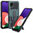 Silikon Hülle Handyhülle und Kunststoff Schutzhülle Hartschalen Tasche mit Ständer ZJ1 für Samsung Galaxy A22 5G Grün