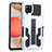 Silikon Hülle Handyhülle und Kunststoff Schutzhülle Hartschalen Tasche mit Ständer ZJ1 für Samsung Galaxy A42 5G Weiß