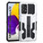 Silikon Hülle Handyhülle und Kunststoff Schutzhülle Hartschalen Tasche mit Ständer ZJ1 für Samsung Galaxy A72 4G