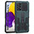 Silikon Hülle Handyhülle und Kunststoff Schutzhülle Hartschalen Tasche mit Ständer ZJ1 für Samsung Galaxy A72 5G Grün