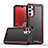 Silikon Hülle Handyhülle und Kunststoff Schutzhülle Hartschalen Tasche QW1 für Samsung Galaxy A14 5G Rot und Schwarz