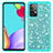 Silikon Hülle Handyhülle und Kunststoff Schutzhülle Hartschalen Tasche Vorder und Rückseite 360 Grad Ganzkörper Bling-Bling JX1 für Samsung Galaxy A52 5G Cyan