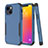 Silikon Hülle Handyhülle und Kunststoff Schutzhülle Hartschalen Tasche Vorder und Rückseite 360 Grad Ganzkörper für Apple iPhone 14 Blau und Schwarz