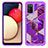 Silikon Hülle Handyhülle und Kunststoff Schutzhülle Hartschalen Tasche Vorder und Rückseite 360 Grad Ganzkörper JX1 für Samsung Galaxy A02s Violett