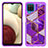 Silikon Hülle Handyhülle und Kunststoff Schutzhülle Hartschalen Tasche Vorder und Rückseite 360 Grad Ganzkörper JX1 für Samsung Galaxy A12 5G Violett