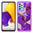 Silikon Hülle Handyhülle und Kunststoff Schutzhülle Hartschalen Tasche Vorder und Rückseite 360 Grad Ganzkörper JX1 für Samsung Galaxy A72 4G Violett