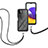 Silikon Hülle Handyhülle und Kunststoff Schutzhülle Hartschalen Tasche Vorder und Rückseite 360 Grad Ganzkörper mit Schlüsselband Lanyard für Samsung Galaxy A22s 5G