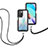 Silikon Hülle Handyhülle und Kunststoff Schutzhülle Hartschalen Tasche Vorder und Rückseite 360 Grad Ganzkörper mit Schlüsselband Lanyard für Xiaomi Redmi Note 11 4G (2021)