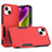 Silikon Hülle Handyhülle und Kunststoff Schutzhülle Hartschalen Tasche Vorder und Rückseite 360 Grad Ganzkörper MQ1 für Apple iPhone 15 Rot