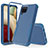 Silikon Hülle Handyhülle und Kunststoff Schutzhülle Hartschalen Tasche Vorder und Rückseite 360 Grad Ganzkörper MQ1 für Samsung Galaxy A12 5G Blau