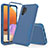Silikon Hülle Handyhülle und Kunststoff Schutzhülle Hartschalen Tasche Vorder und Rückseite 360 Grad Ganzkörper MQ1 für Samsung Galaxy A32 4G Blau