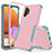Silikon Hülle Handyhülle und Kunststoff Schutzhülle Hartschalen Tasche Vorder und Rückseite 360 Grad Ganzkörper MQ1 für Samsung Galaxy A32 4G Rosa