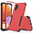 Silikon Hülle Handyhülle und Kunststoff Schutzhülle Hartschalen Tasche Vorder und Rückseite 360 Grad Ganzkörper MQ1 für Samsung Galaxy A32 4G Rot