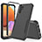Silikon Hülle Handyhülle und Kunststoff Schutzhülle Hartschalen Tasche Vorder und Rückseite 360 Grad Ganzkörper MQ1 für Samsung Galaxy A32 4G Schwarz