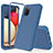 Silikon Hülle Handyhülle und Kunststoff Schutzhülle Hartschalen Tasche Vorder und Rückseite 360 Grad Ganzkörper MQ1 für Samsung Galaxy F02S SM-E025F Blau