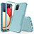 Silikon Hülle Handyhülle und Kunststoff Schutzhülle Hartschalen Tasche Vorder und Rückseite 360 Grad Ganzkörper MQ1 für Samsung Galaxy F02S SM-E025F Hellblau