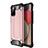 Silikon Hülle Handyhülle und Kunststoff Schutzhülle Hartschalen Tasche WL1 für Samsung Galaxy A03s Rosegold