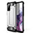 Silikon Hülle Handyhülle und Kunststoff Schutzhülle Hartschalen Tasche WL1 für Samsung Galaxy S20 Lite 5G Silber