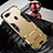Silikon Hülle Handyhülle und Kunststoff Schutzhülle Tasche mit Fingerring Ständer für Oppo A7 Gold