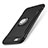 Silikon Hülle Handyhülle und Kunststoff Schutzhülle Tasche mit Fingerring Ständer S01 für Apple iPhone 7 Schwarz