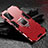 Silikon Hülle Handyhülle und Kunststoff Schutzhülle Tasche mit Magnetisch Fingerring Ständer für Huawei Honor V30 Pro 5G Rot