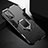 Silikon Hülle Handyhülle und Kunststoff Schutzhülle Tasche mit Magnetisch Fingerring Ständer R01 für Huawei Honor 30 Lite 5G Schwarz