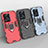 Silikon Hülle Handyhülle und Kunststoff Schutzhülle Tasche mit Magnetisch Fingerring Ständer R01 für Oppo A1x 5G