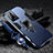 Silikon Hülle Handyhülle und Kunststoff Schutzhülle Tasche mit Magnetisch Fingerring Ständer R01 für Oppo A56S 5G Blau