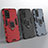 Silikon Hülle Handyhülle und Kunststoff Schutzhülle Tasche mit Magnetisch Fingerring Ständer R01 für Oppo A93s 5G