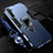 Silikon Hülle Handyhülle und Kunststoff Schutzhülle Tasche mit Magnetisch Fingerring Ständer R01 für Realme X50 Pro 5G Blau