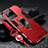 Silikon Hülle Handyhülle und Kunststoff Schutzhülle Tasche mit Magnetisch Fingerring Ständer R01 für Vivo iQOO Neo6 5G Rot