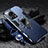 Silikon Hülle Handyhülle und Kunststoff Schutzhülle Tasche mit Magnetisch Fingerring Ständer R01 für Xiaomi Mi 12 Lite NE 5G Blau