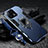 Silikon Hülle Handyhülle und Kunststoff Schutzhülle Tasche mit Magnetisch Fingerring Ständer R01 für Xiaomi Mi 13 Pro 5G Blau