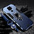 Silikon Hülle Handyhülle und Kunststoff Schutzhülle Tasche mit Magnetisch Fingerring Ständer R01 für Xiaomi Redmi 10X 4G Blau