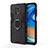 Silikon Hülle Handyhülle und Kunststoff Schutzhülle Tasche mit Magnetisch Fingerring Ständer R01 für Xiaomi Redmi Note 9 Pro Max Schwarz