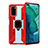 Silikon Hülle Handyhülle und Kunststoff Schutzhülle Tasche mit Magnetisch Fingerring Ständer R02 für Huawei Honor View 30 5G Rot