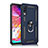 Silikon Hülle Handyhülle und Kunststoff Schutzhülle Tasche mit Magnetisch Fingerring Ständer R02 für Samsung Galaxy A70 Blau
